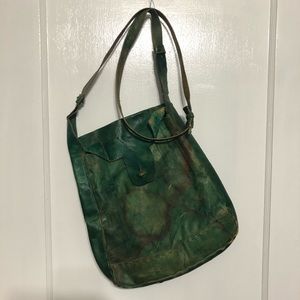Hand dyed Green Leather Purse